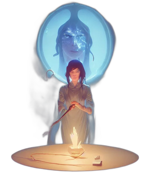 sword, staff, jewelry, concept art, fantasy art, comic book art, watercolor, underwater transparent PNG cut-out