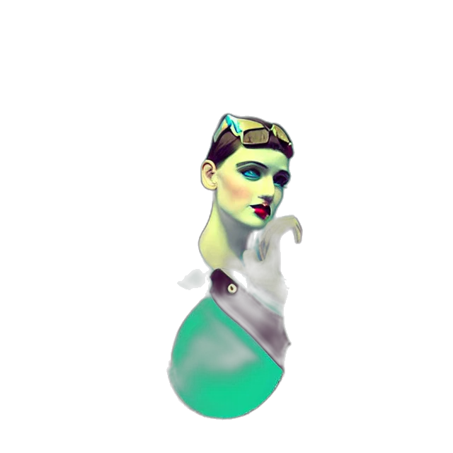 jewelry, staff, hat, mask, 3d render, vaporwave, concept art, fantasy art transparent PNG cut-out