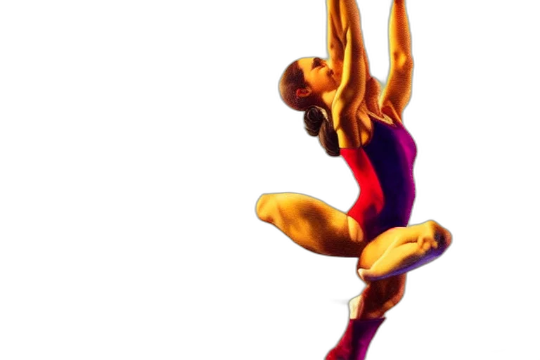 photorealistic, 3d render, concept art, pixel art, gymnast, girl, fantasy, painting transparent PNG cut-out