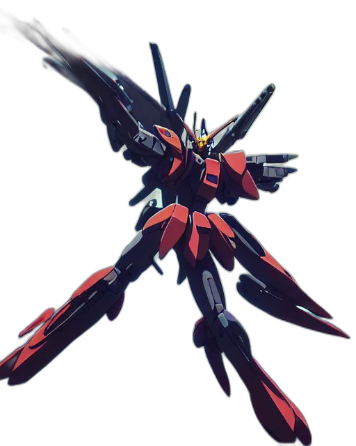weapon, robot, sword, concept art, 3d render, anime, pixel art, red transparent PNG cut-out