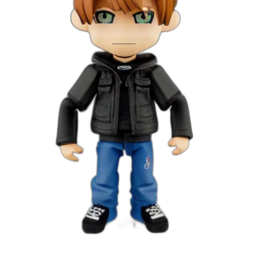 3d render, cartoon, concept art, pixel art, tony, hawk, nendroid transparent PNG cut-out