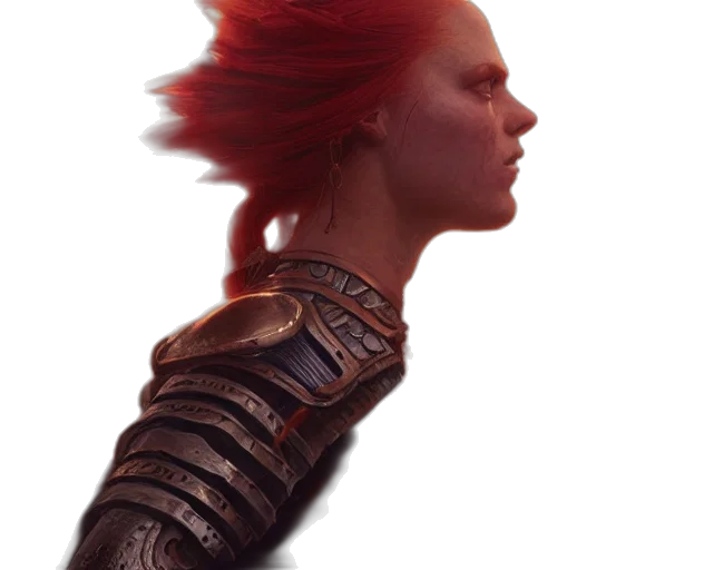 hair, dragon, face, sword transparent PNG cut-out