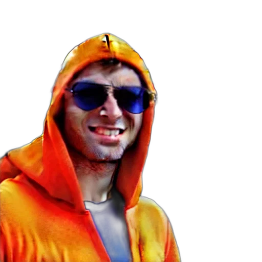 jacket, face, staff, creature transparent PNG cut-out