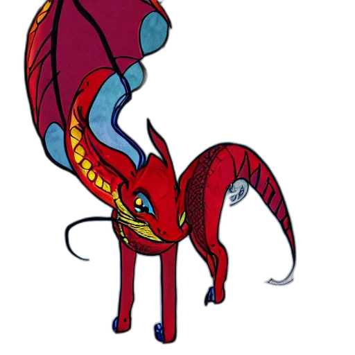 dragon, staff, creature, animal, concept art, fantasy art, pixel art, cartoon transparent PNG cut-out