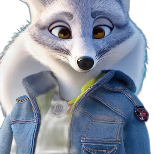 jacket, animal, staff, face, concept art, 3d render, photorealistic, cartoon transparent PNG cut-out