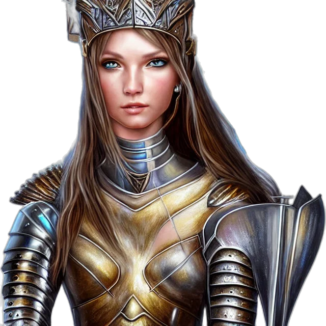 crown, sword, jewelry, face, fantasy art, photorealistic, concept art, comic book art transparent PNG cut-out