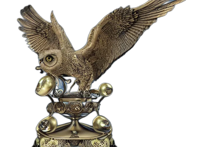 jewelry, trophy, flying, owl transparent PNG cut-out