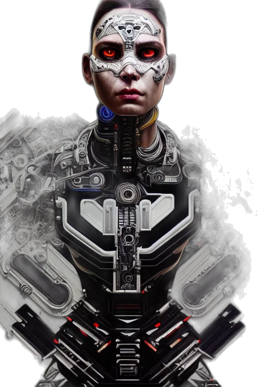 robot, face, cyberpunk, concept art, comic book art, 3d render, eugene, gottsnake transparent PNG cut-out