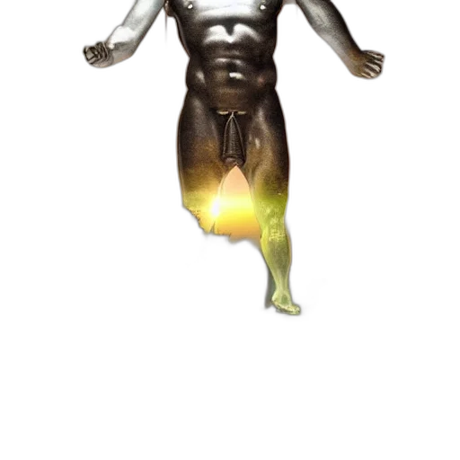 creature, robot, staff, mask, concept art, 3d render, fantasy art, comic book art transparent PNG cut-out