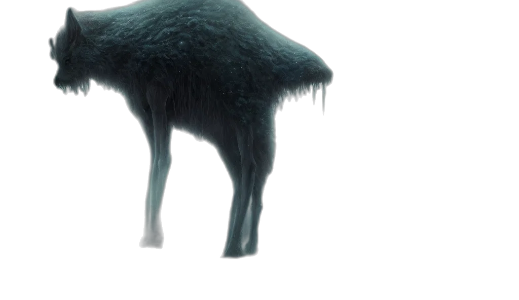 animal, creature, hair, hat, 3d render, concept art, photorealistic, epic transparent PNG cut-out