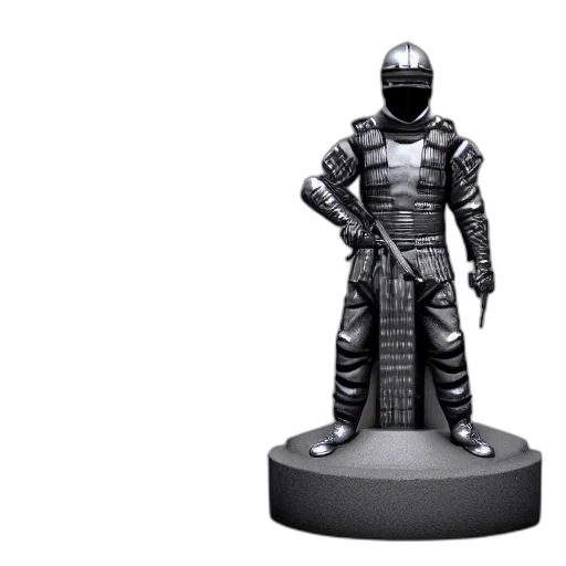 concept art, 3d render, octane, rendering, marble, chrome, statue, ninja transparent PNG cut-out