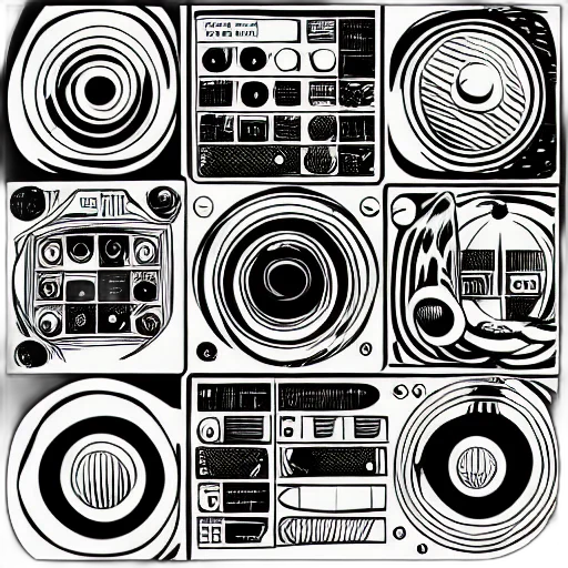 cartoon, comic book art, concept art, monochrome, comic, scifi, control, panel transparent PNG cut-out