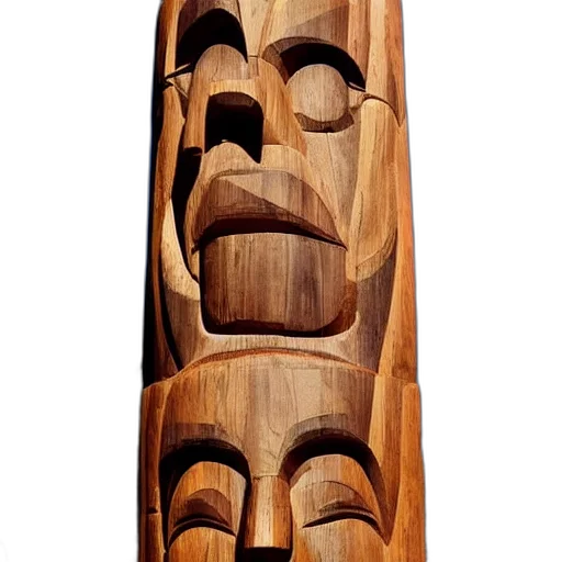 face, mask, furniture, crown, concept art, 3d render, wooden, totem transparent PNG cut-out