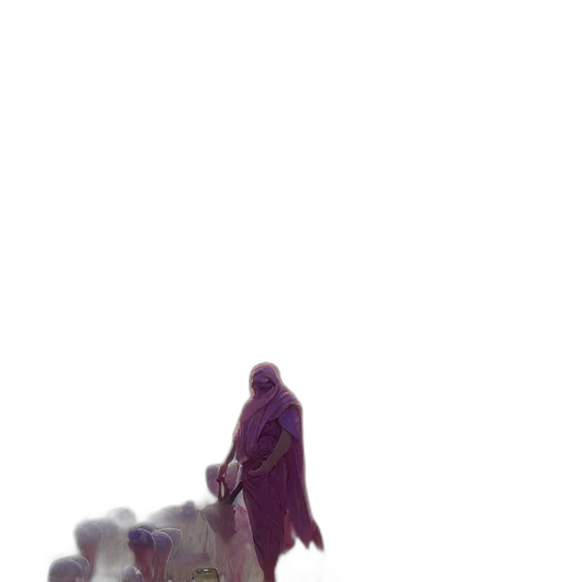 creature, sword, staff, robot transparent PNG cut-out