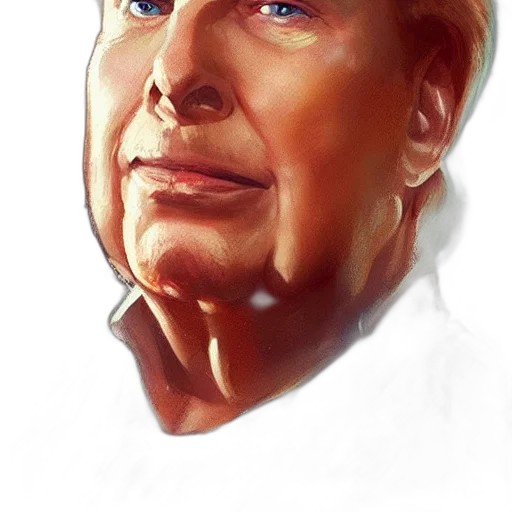 face, photorealistic, oil painting, watercolor, comic book art, blue, ron, hubbard transparent PNG cut-out