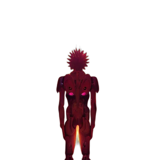 creature, robot, staff, mask, concept art, 3d render, pixel art, comic book art transparent PNG cut-out