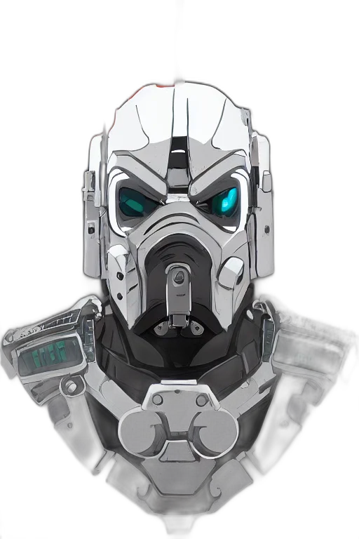 robot, mask, face, concept art transparent PNG cut-out
