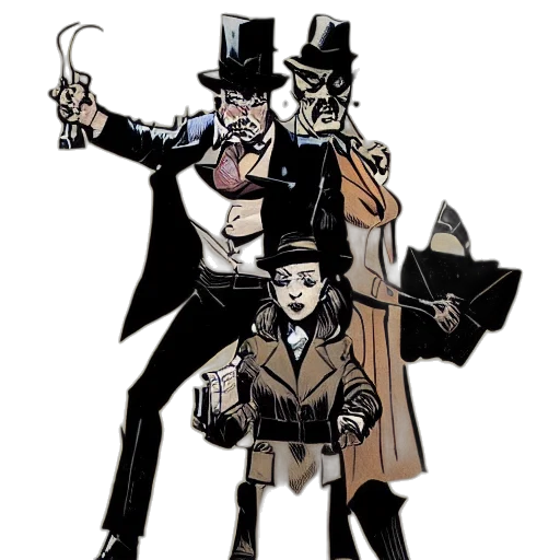 staff, comic book art, concept art, cartoon, gotham, gaslight, chris, samnee transparent PNG cut-out