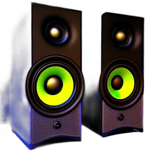3d render, photorealistic, large, speakers transparent PNG cut-out
