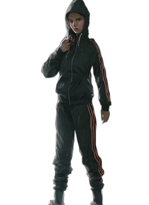 jacket, staff, concept art, 3d render transparent PNG cut-out