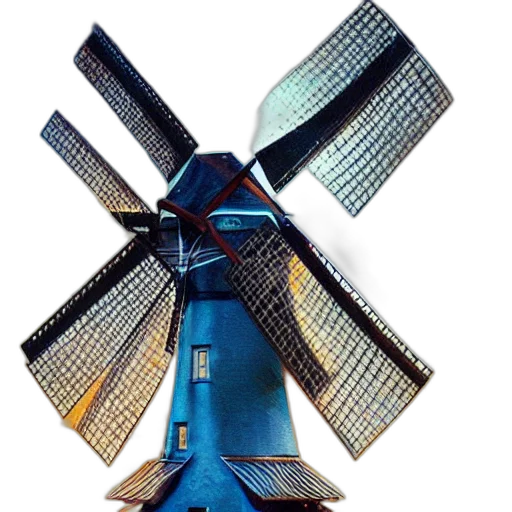 umbrella, robot, weapon, sword, 3d render, beautiful, windmill, manipulating transparent PNG cut-out