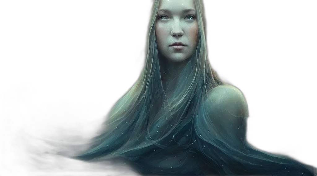 hair, face, dress, creature, photorealistic, fantasy art, concept art, watercolor transparent PNG cut-out