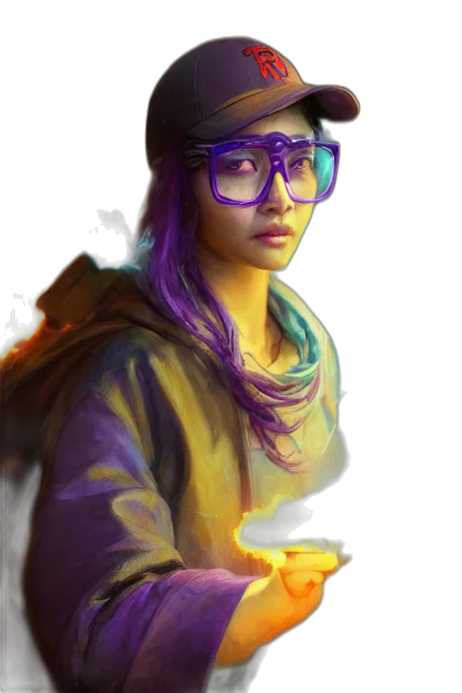 face, hat, staff, jacket transparent PNG cut-out