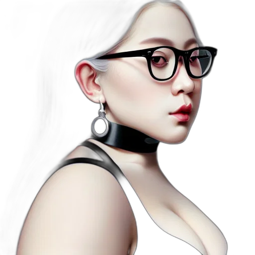 face, jewelry, dress, photorealistic transparent PNG cut-out