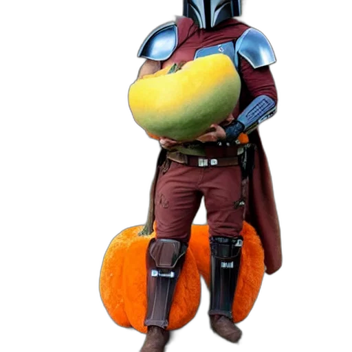 robot, concept art, mandalorian, large, stuffed, mango, halloween, costume transparent PNG cut-out