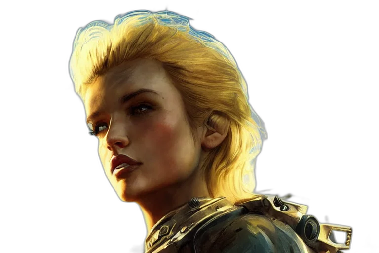 face, jacket, weapon, concept art transparent PNG cut-out