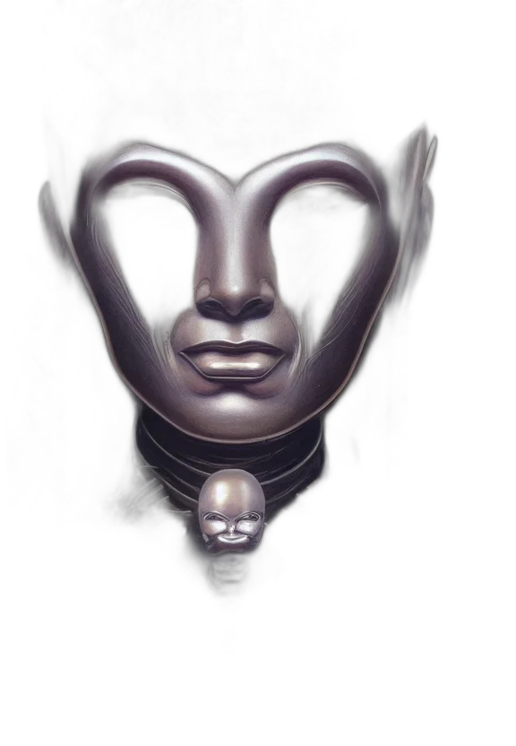 mask, face, robot, jewelry, concept art, photorealistic, 3d render, fantasy art transparent PNG cut-out