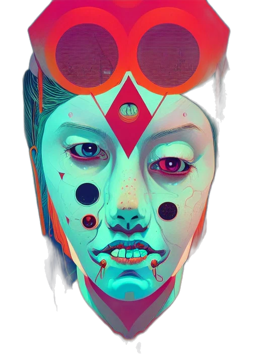 mask, face, robot, creature transparent PNG cut-out
