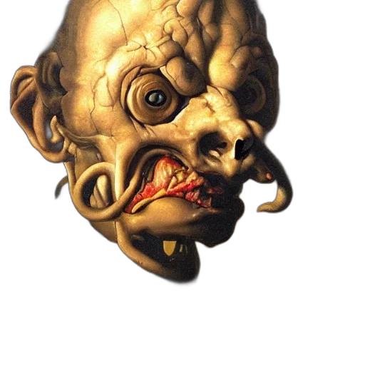 mask, face, staff, creature, concept art, photorealistic, 3d render, fantasy art transparent PNG cut-out