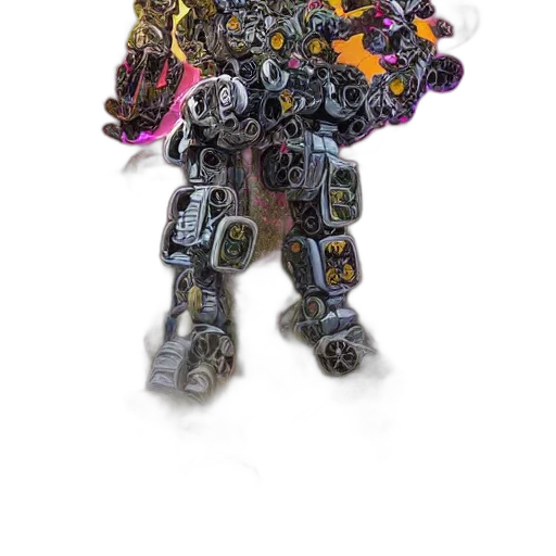 robot, weapon, staff, jacket, concept art, 3d render, cyberpunk, pixel art transparent PNG cut-out
