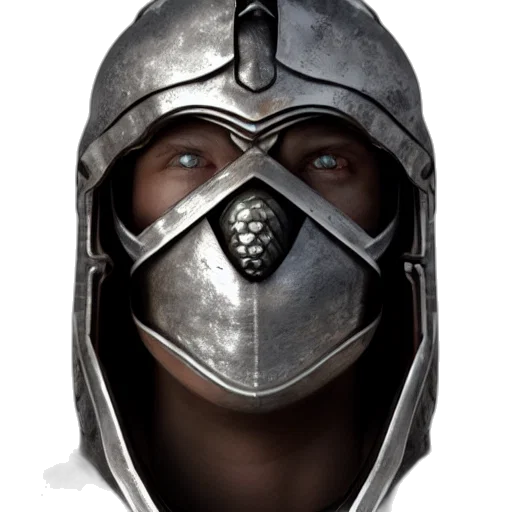 mask, face, sword, staff, fantasy art, photorealistic, concept art, 3d render transparent PNG cut-out