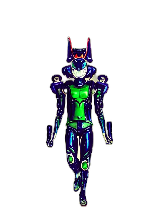robot, concept art, pixel art, comic book art, 3d render, outer space, green, neon transparent PNG cut-out