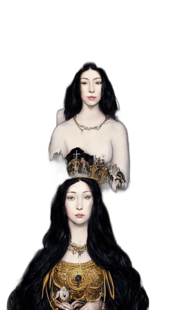 crown, jewelry, dress, fantasy art, concept art, photorealistic, oil painting, dark transparent PNG cut-out