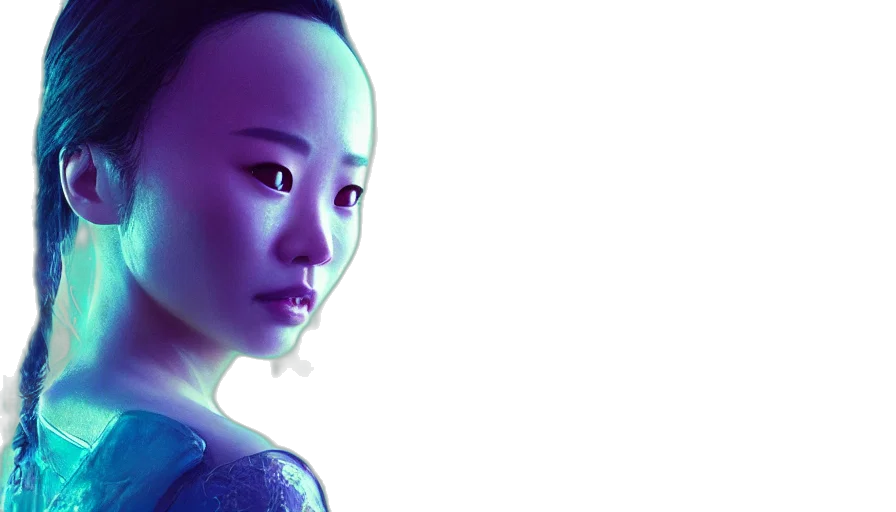 robot, face, concept art, 3d render transparent PNG cut-out