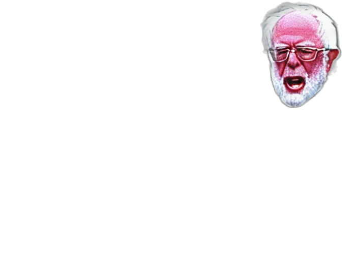 mask, face, creature, vaporwave, film, still, bernie, sanders transparent PNG cut-out