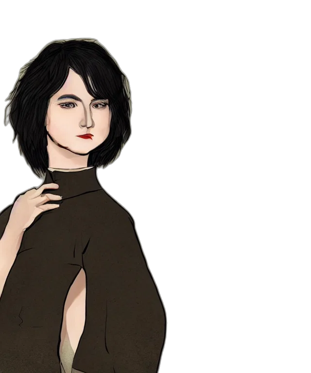 dress, jacket, cartoon, concept art, pixel art, anime, earth tones, dark transparent PNG cut-out