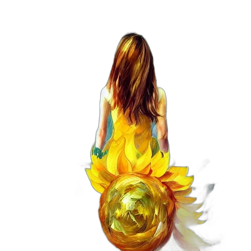 dress, flower, hair, mask, fantasy art, oil painting, photorealistic, watercolor transparent PNG cut-out