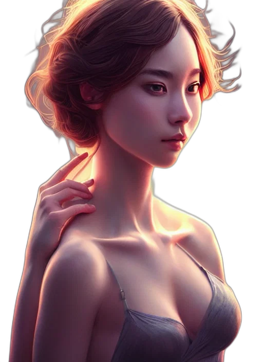 dress, face, crown, jewelry, fantasy art, photorealistic, concept art, oil painting transparent PNG cut-out