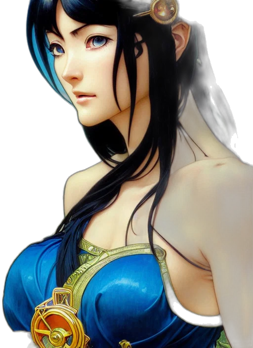 dress, jewelry, face, fantasy art transparent PNG cut-out