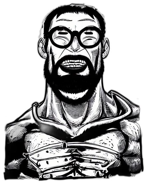 face, comic book art, cartoon, concept art, fantasy art, highly, detailed, ink transparent PNG cut-out