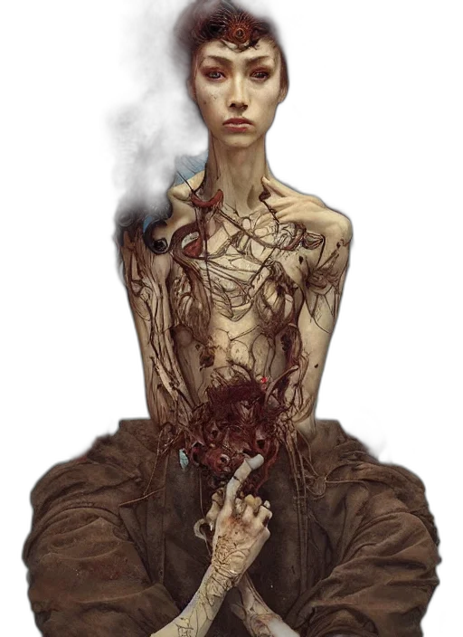 dress, face, concept art, fantasy art transparent PNG cut-out