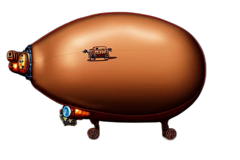 furniture, weapon, car, jewelry, concept art, 3d render, photorealistic, blimp transparent PNG cut-out