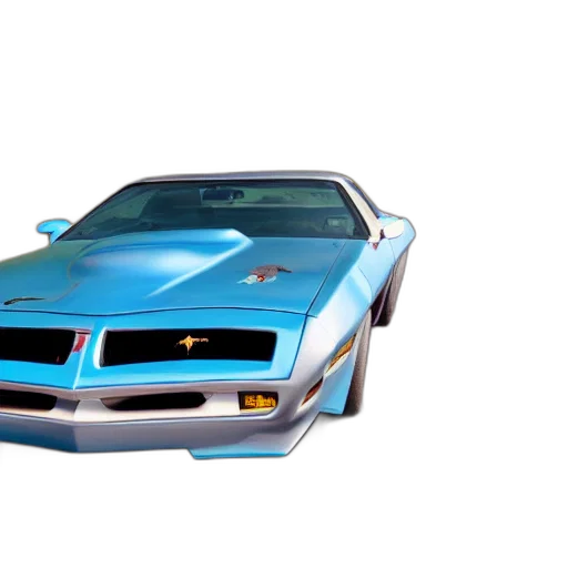 car, weapon, 3d render, photorealistic, concept art, vaporwave, blue, pontiac transparent PNG cut-out
