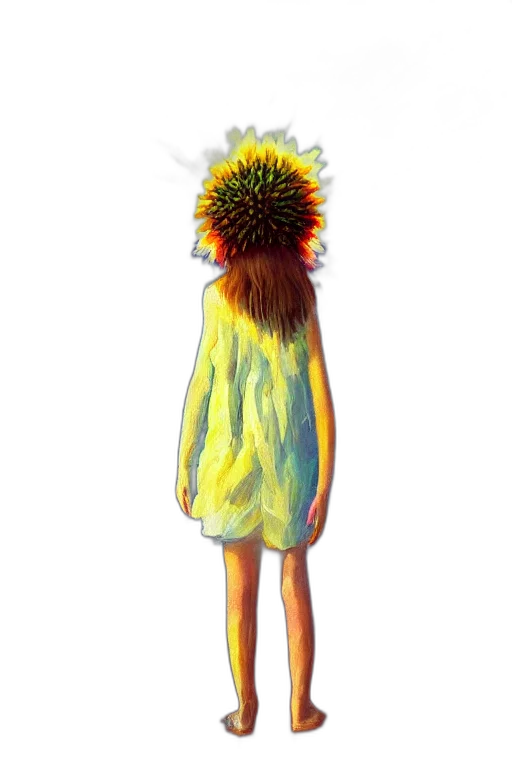 dress, flower, hair, crown, concept art, watercolor, photorealistic, pixel art transparent PNG cut-out