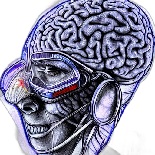 mask, face, crown, robot, cyberpunk, photorealistic, concept art, 3d render transparent PNG cut-out