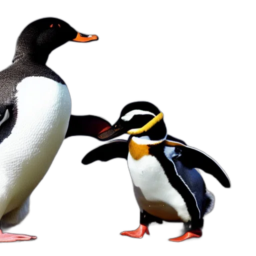 animal, 3d render, concept art, photorealistic, duck, boxing, penguin transparent PNG cut-out